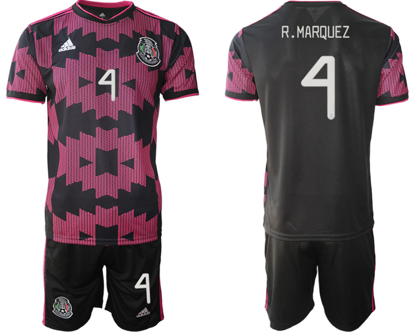Men 2020-2021 Season National team Mexico home black #4 Soccer Jersey->mexico jersey->Soccer Country Jersey